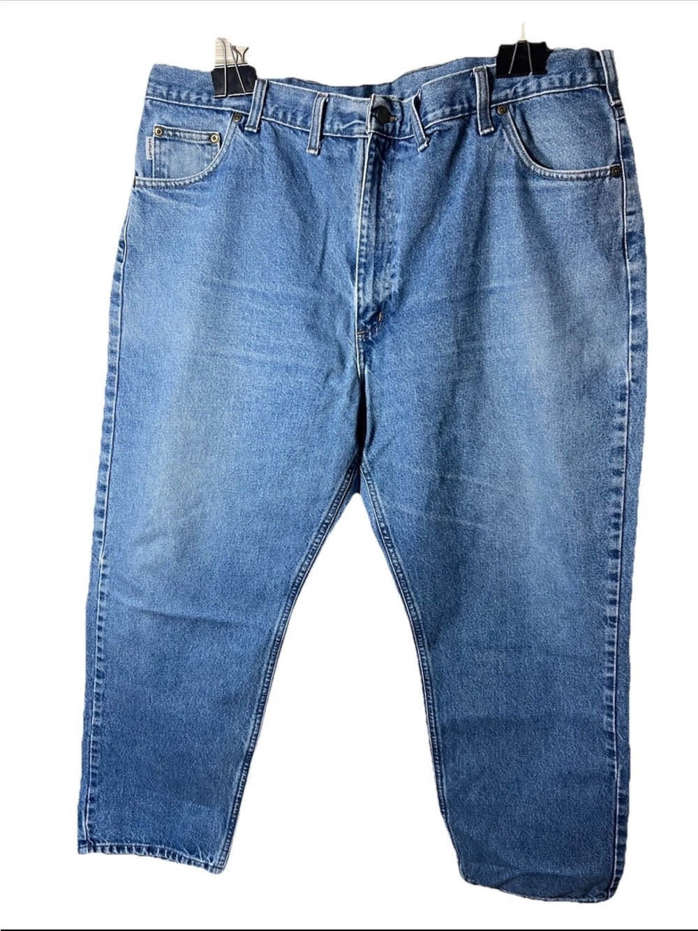 Carhartt Denim Jeans Traditional Fit 46x30 - Medium Wash Workwear Carpenter